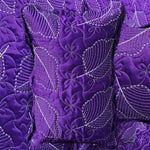 leaf bed spread purple