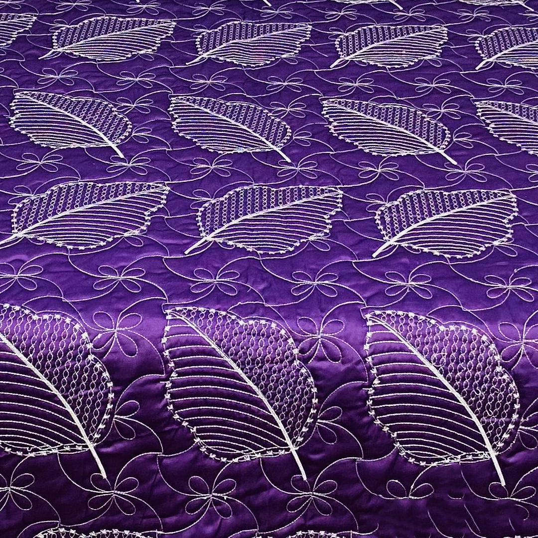 leaf bed spread purple