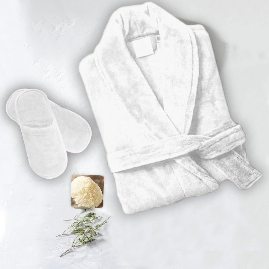 set of 2 bathrobes white