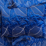 leaf bed spread blue