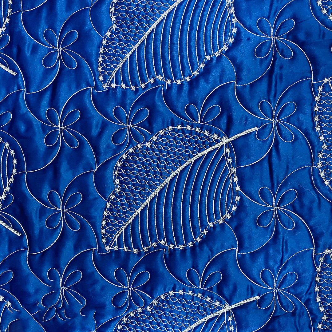 leaf bed spread blue