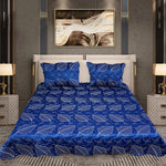 leaf bed spread blue