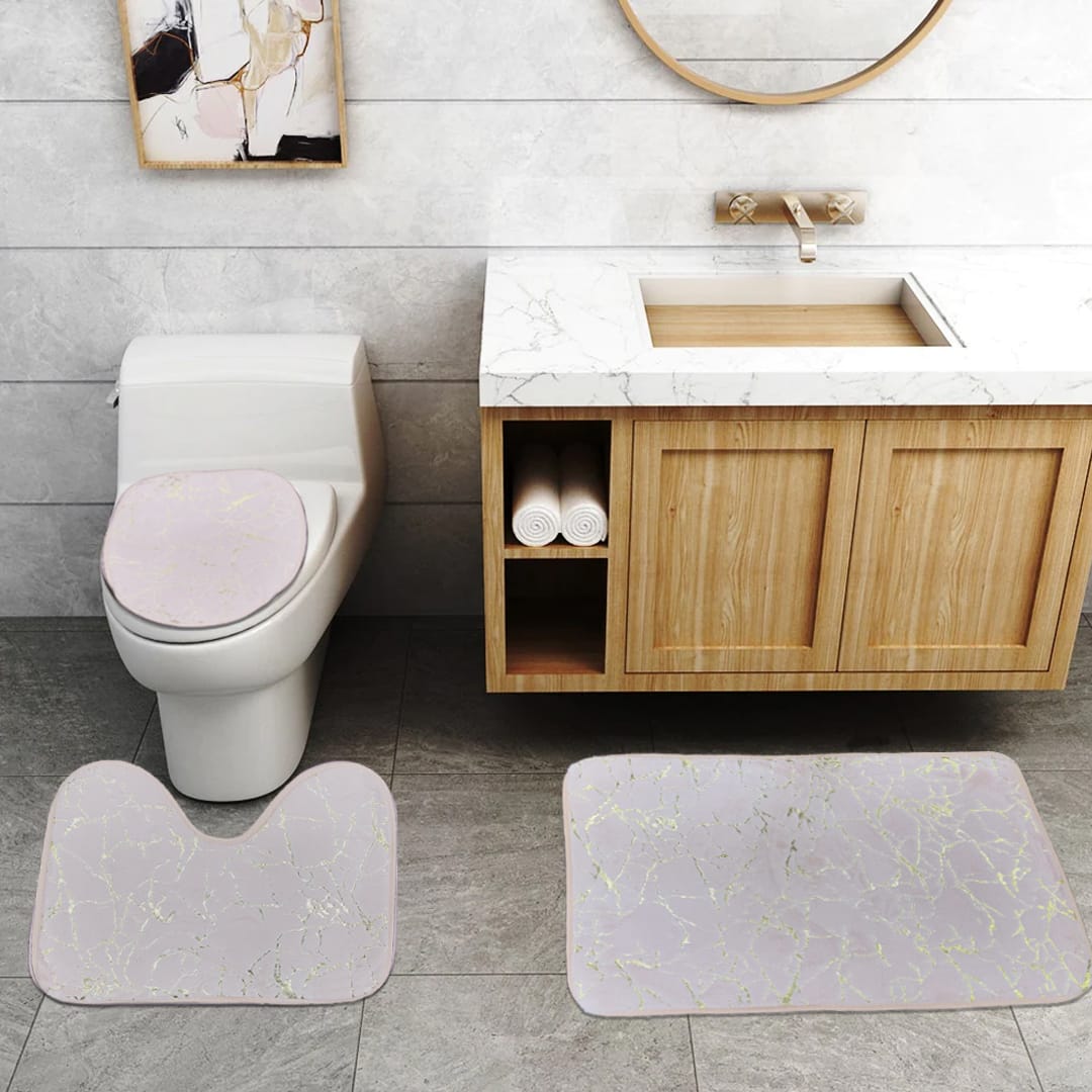 3 pcs bath set off white bath set.