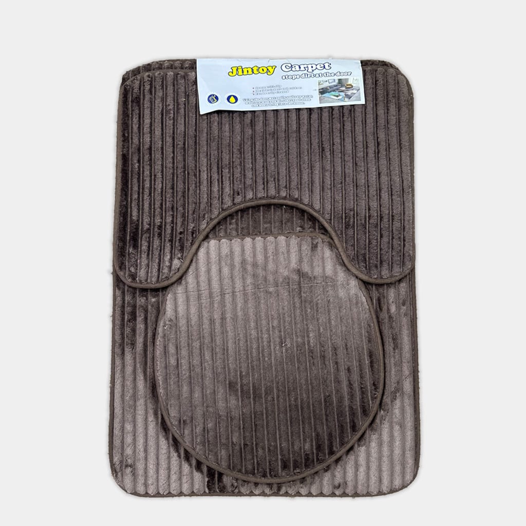 3 pcs bath matt set dark brown bath mat set.