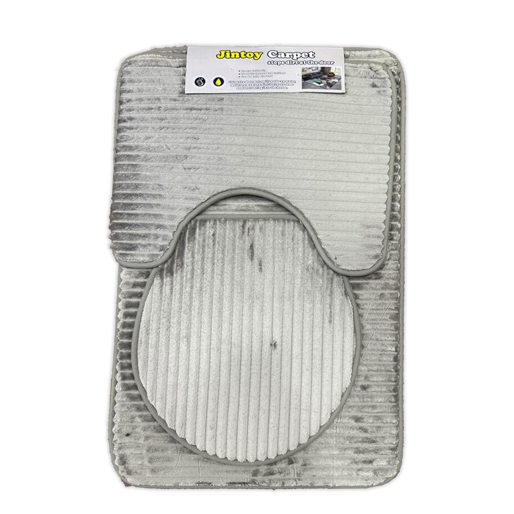 3 pcs bath matt set grey bath mat set.