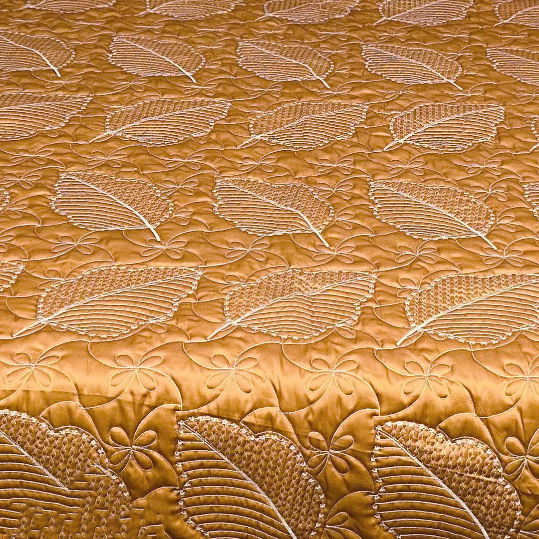 leaf bed spread copper
