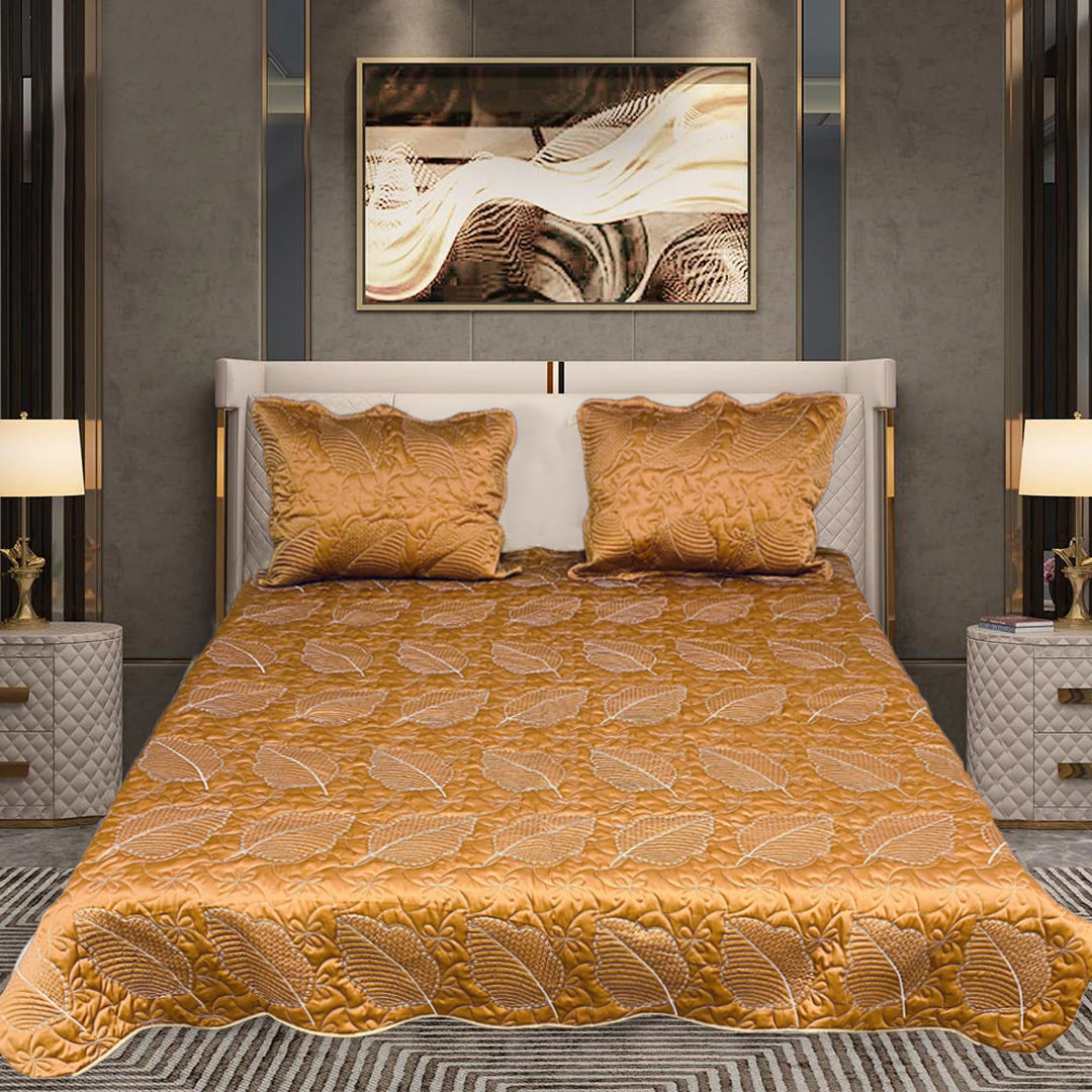 leaf bed spread copper