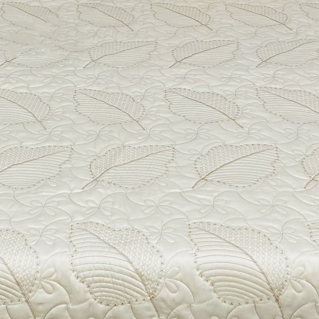 leaf bed spread off white