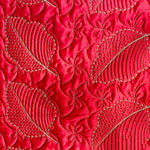 leaf bed spread red