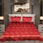 leaf bed spread red