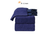 towel set 6 pcs blue towel.