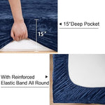 velvet fitted sheet navy blue