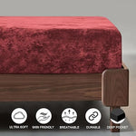 velvet fitted sheet maroon