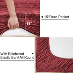 velvet fitted sheet maroon