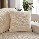 stripe jacquard cushion cover beige cushion cover.