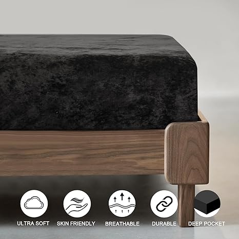 velvet fitted sheet black