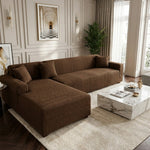 Bohemian L Shape Sofa Cover Brown