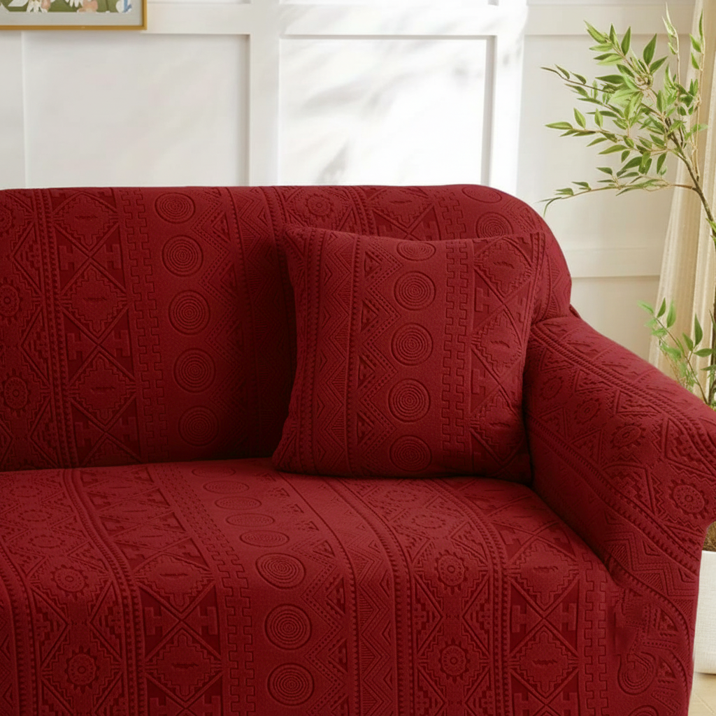 Bohemian Sofa Cover Maroon