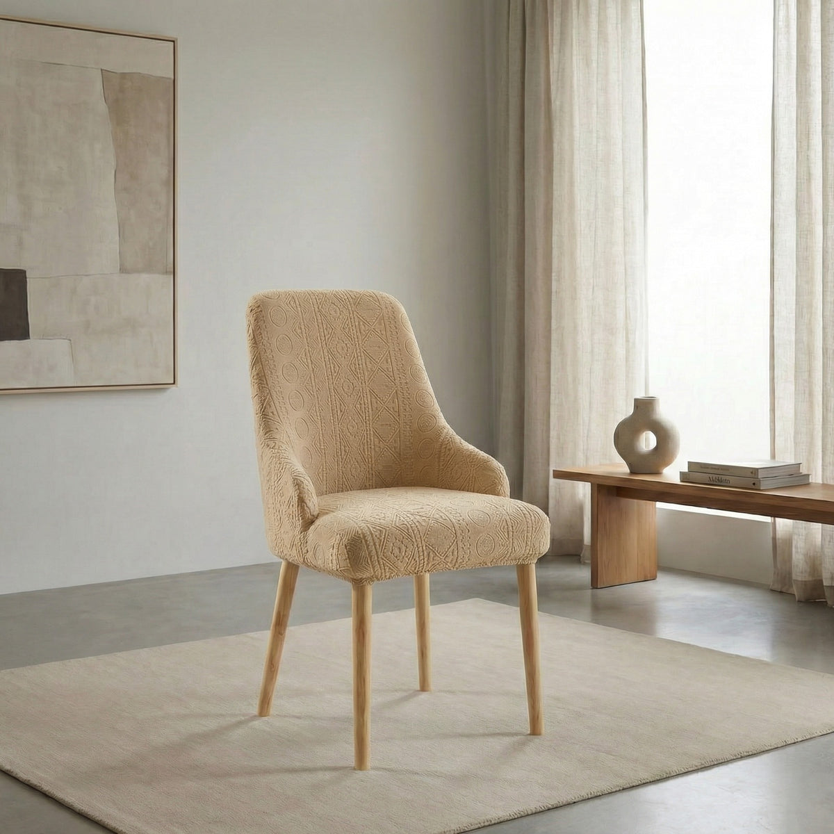 Bohemian Turkish Chair Cover Camel Brown