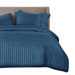 grey cotton satin stripe bed sheet set 6 pcs set navy blue bed sheet set.
