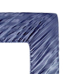 Cotton Sateen Stripe Fitted Sheet 3 Pcs Navy Blue