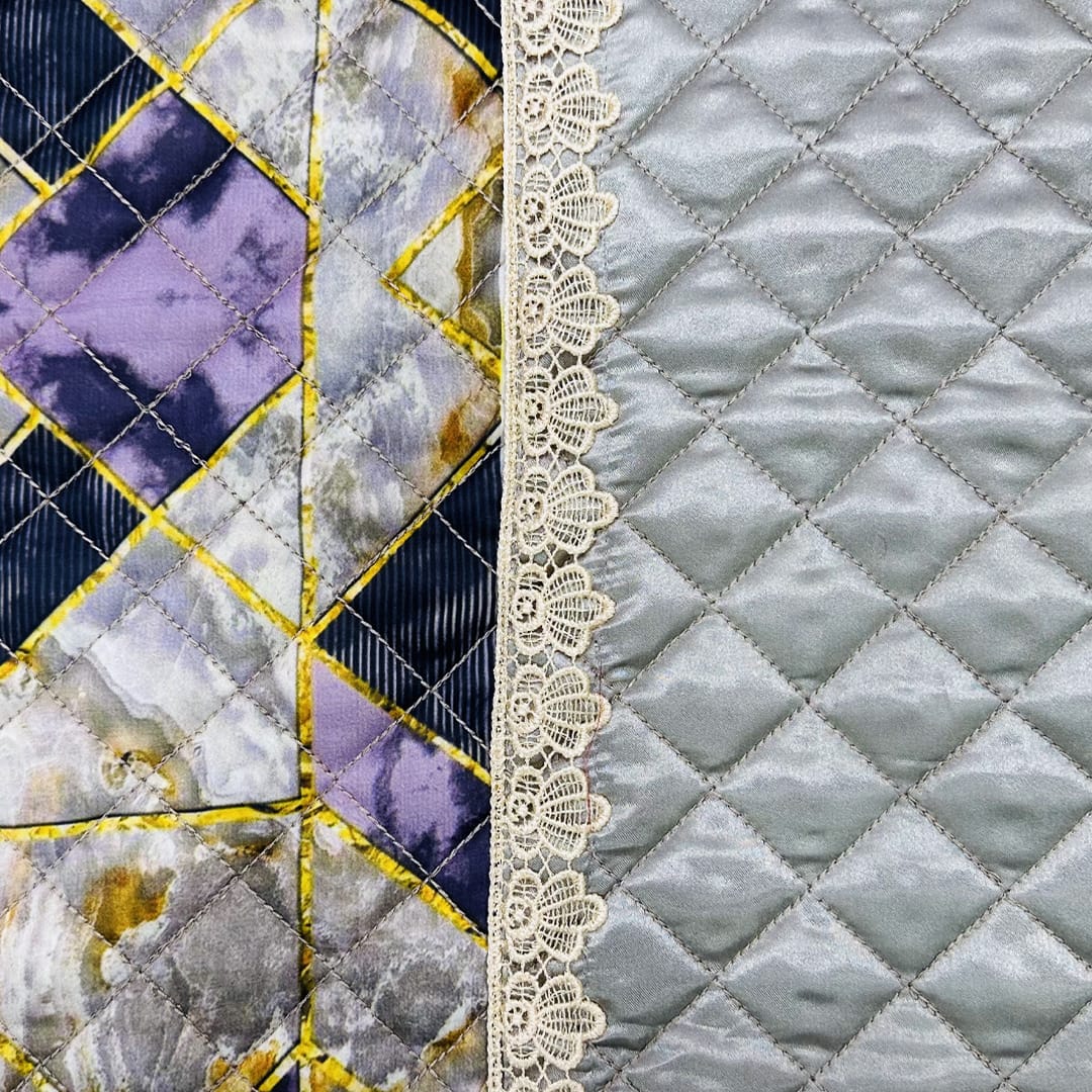 digital quilted bed spread 4 pcs silkemb