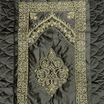 embroided velvet prayer mat dark grey