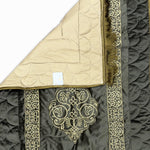 embroided velvet prayer mat dark grey