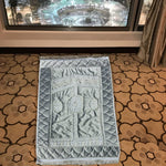 embroided velvet prayer mat grey quilted