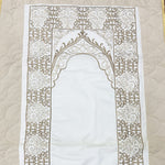 embroided velvet prayer mat off white