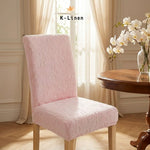 Flora Jacquard Dining Chair Covers Tea Rose