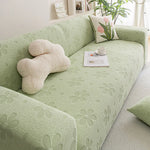 Flora Jacquard Sofa Cover - Mint Petal