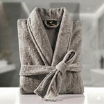 Fluffy Bathrobe Light Grey