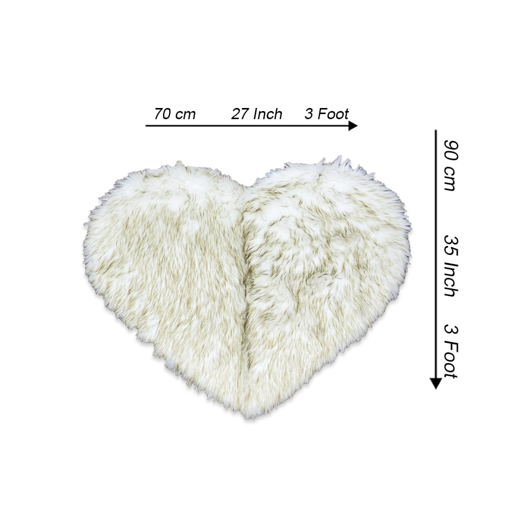 heart shaped rug off white