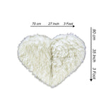 heart shaped rug off white