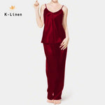 silk camisole pj set maroon camisole.