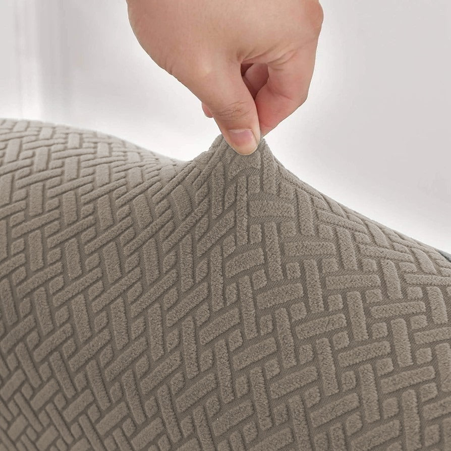 stripe jacquard l shape sofa cover beige sofa cover.