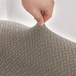 stripe jacquard l shape sofa cover beige sofa cover.