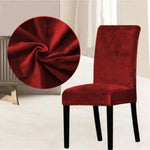 velvet dining chair covers maroon
