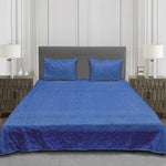 jacquard bedsheet blue bed sheet set.