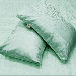 jacquard bedsheet light blue bed sheet set.