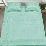 jacquard bedsheet light blue bed sheet set.