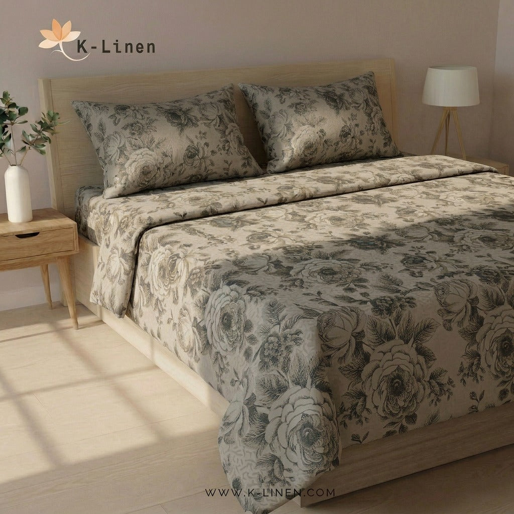 Jacquard Bedsheet Light Grey