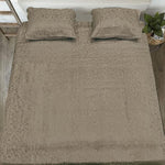 jacquard bedsheet light grey bed sheet set.