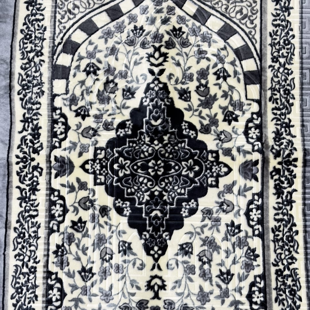 premium prayer mat black grey