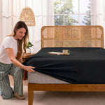 Jersey Bed Fitted Sheet Black