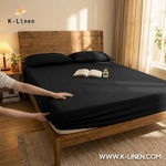 Jersey Bed Fitted Sheet Black
