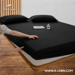 Jersey Bed Fitted Sheet Black