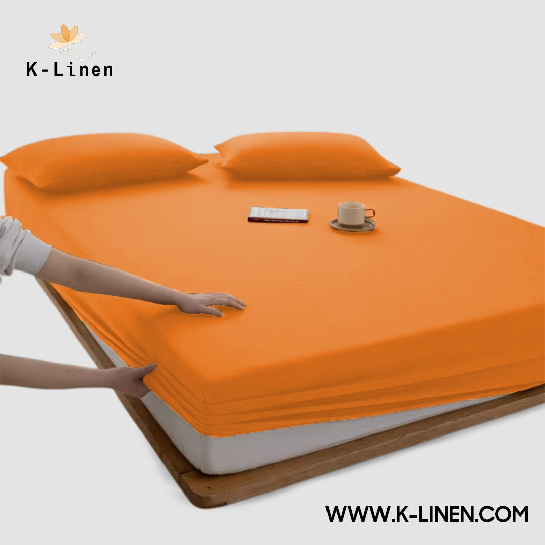 jersey bed fitted orange