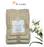 k linen towel set 4 pcs beige towel.